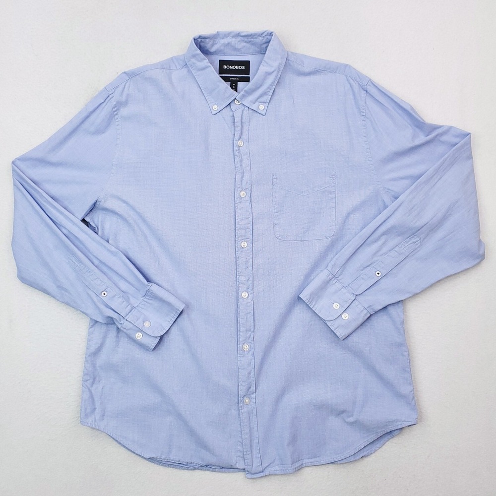 Bonobos Shirt Mens Extra Large Blue Button Down‎ Standard Fit Stretch Colorful